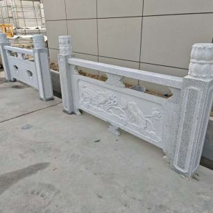 上饶芝麻白河道栏杆 石材栏杆