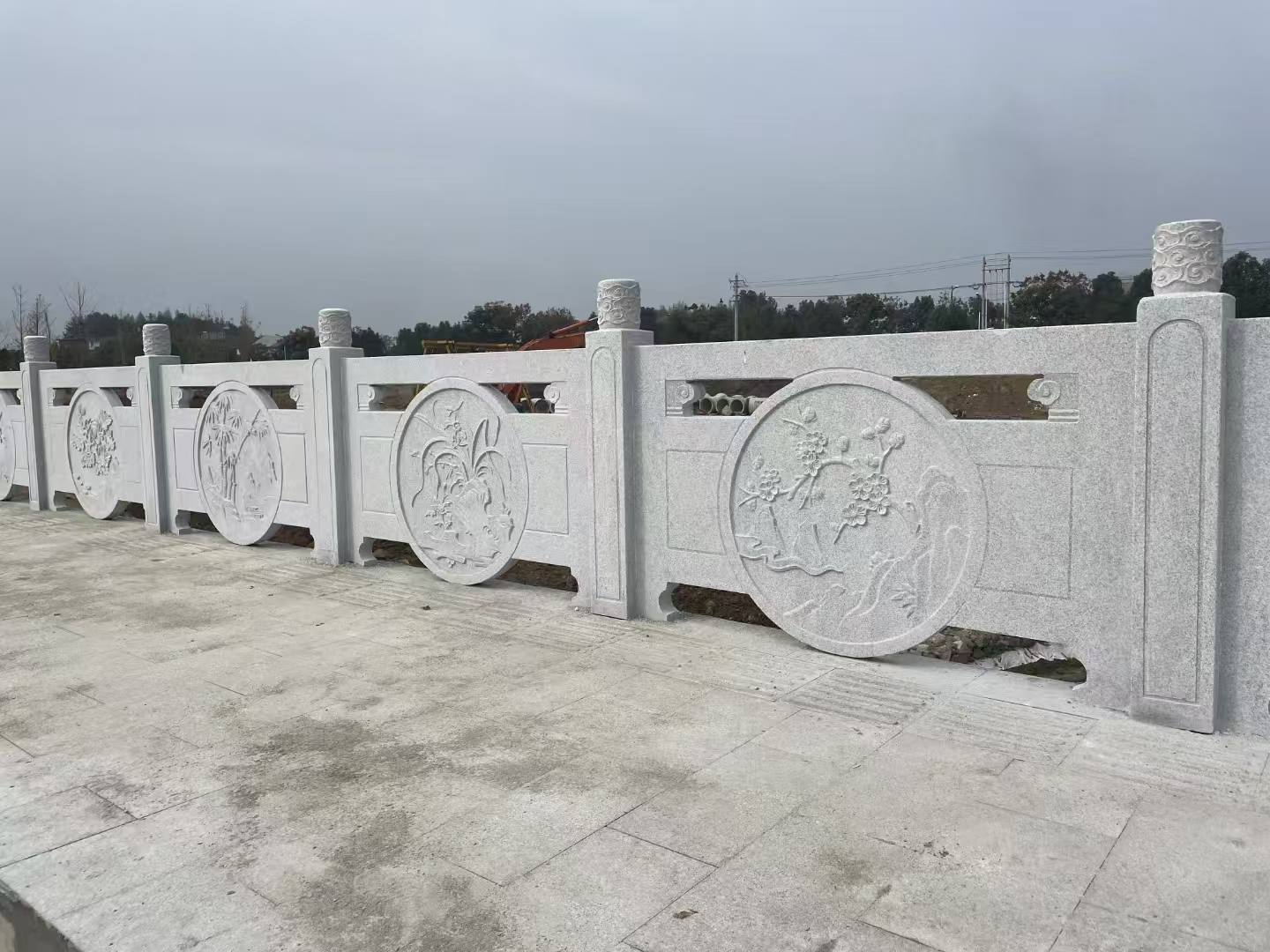 上饶芝麻白河道栏杆 石材栏杆